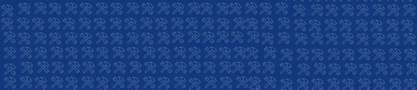 hammer and wrench icons on a blue background