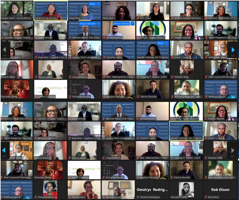 screengrab of CU Grow 5th cohort virtual graduation on Zoom