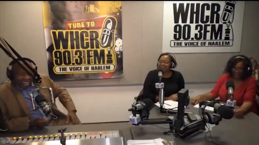 (L-R): Tony Rogers (Host, Urbanology), Scharlene De La Cruz (Program Manager, CU Grow) , Tanya Pope (Assistant Vice President, University Supplier Diversity) a man and two women in a radio station
